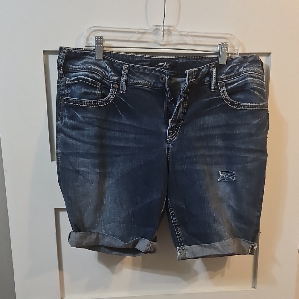 Silver Jeans Dark Blue Jean Shorts